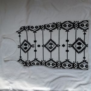 H&M Divided Slim Fit White Aztec Dress Large